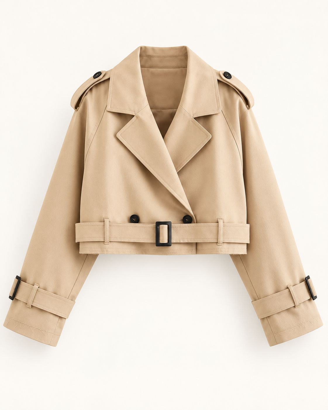 Chaqueta Lena cropped con cinturón