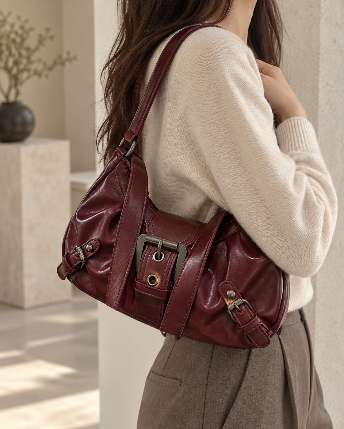 Bolso Mara hobo plisado · imagen 3