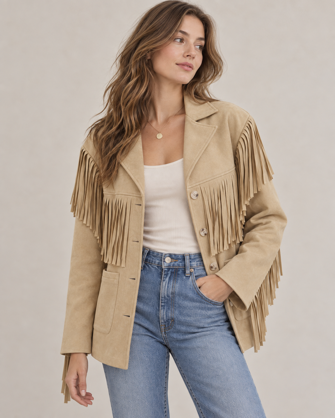 Chaqueta corta con flecos · imagen 3