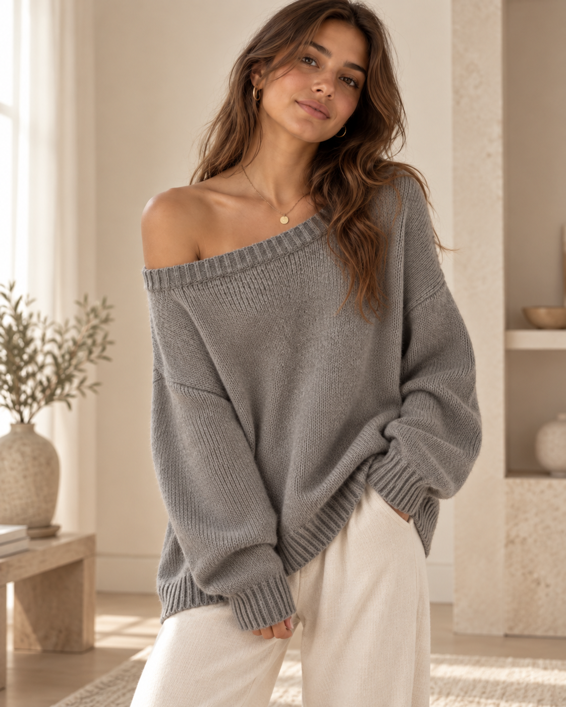 Jersey holgado de punto con cuello redondo · imagen 4