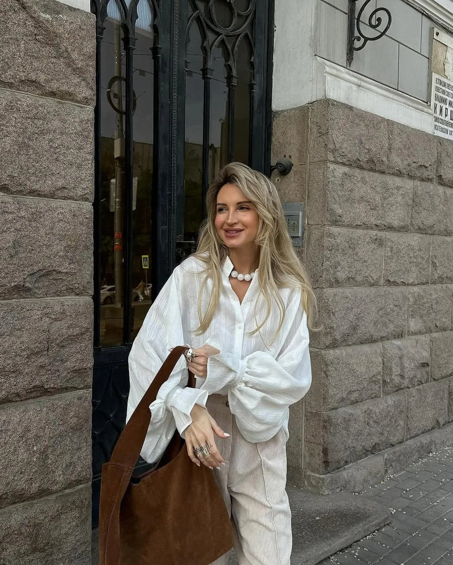 Camisa Vera oversize de manga abullonada · Oelnor · imagen 4