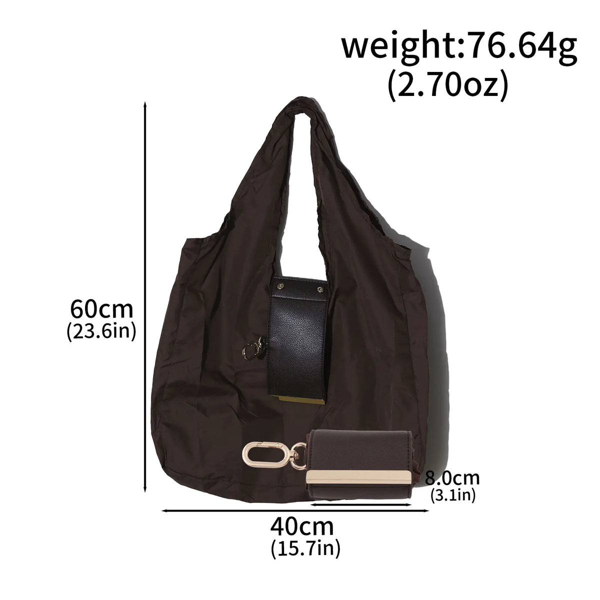Bolsa de tela plegable con llavero