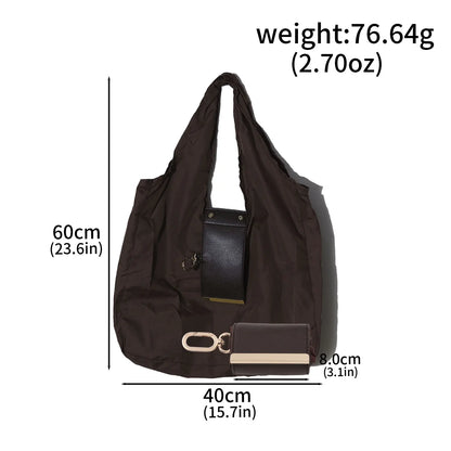 Bolsa de tela plegable con llavero