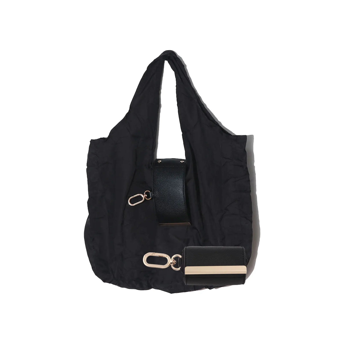 Bolsa de tela plegable con llavero
