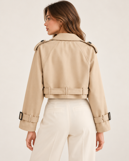 Chaqueta Lena cropped con cinturón